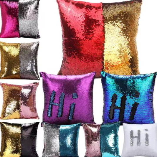 ° ° FUNDA PARA ALMOHADA de lentejuela reversible ° °