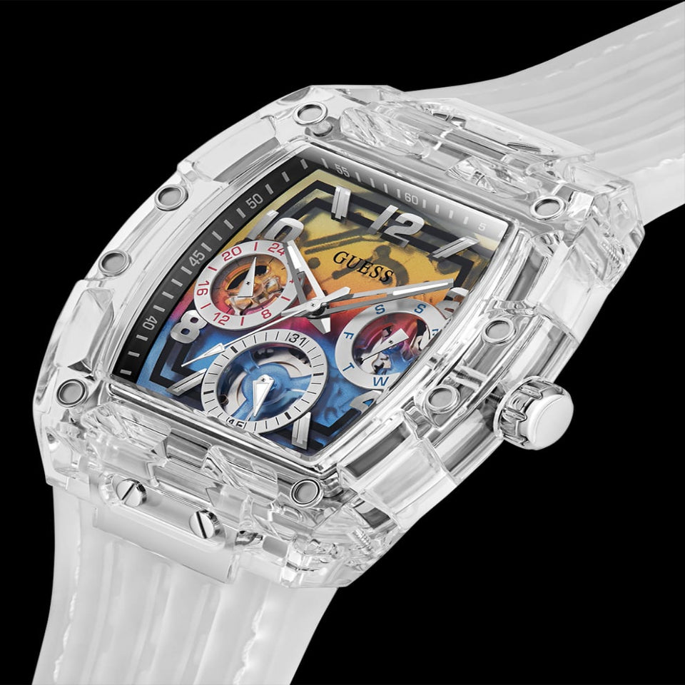 ° ° RELOJ MULTIFUNCION TRANSPARENTE Guess ° °